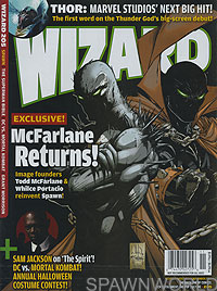 Spawn on the cover of Wizard 205