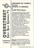 Overstreet Giveaway Gimmick #1 (Back)